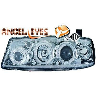 Coppia fari fanali anteriori TUNING CALIBRA 89-97 cromati anelli ANGEL EYES