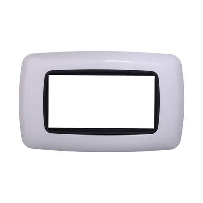 ETTROIT Placca Plastica Bombata Serie Space 4P Colore Bianco Compatibile Con