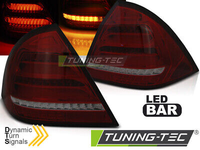 COPPIA FARI FANALI POSTERIORI TUNING LED ROSSO FUME SEQ per W203 SEDAN 00-04