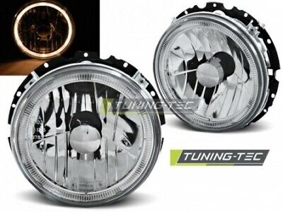 Coppia Fari Fanali Anteriori Tuning GOLF 1 05.74-07.83 ANGEL EYES CROMATO H4
