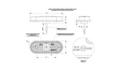 Lampada di ingombro HORPOL LED - HOR61 LD633 arancione con faro 12/24V ECE