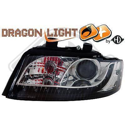 Coppia fari fanali anteriori TUNING A4 00-04 no cabrio nero Dayline a
