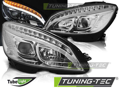 HEADLIGHTS TUBE LIGHT CHROME fits W204 07-10