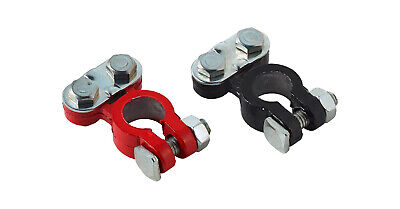 Coppia Morsetti Terminali Batteria Auto e Moto, Positivo Rosso Negativo Nero