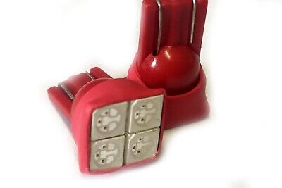 Coppia 2 Lampade Led T10 Con 4 Smd 5050 Frontale Colore Rosso Red 12V 0,5W <p>