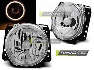 Coppia Fari Fanali Anteriori Tuning GOLF II 2 (1983-1991) ANGEL EYES Cromo
