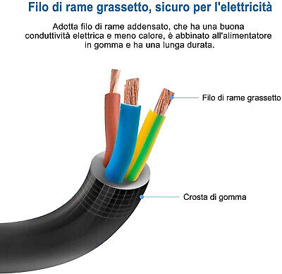 Avvolgicavo Elettrico Prolunga Elettrica 8 Metri 4 Prese Polivalenti Schuko +