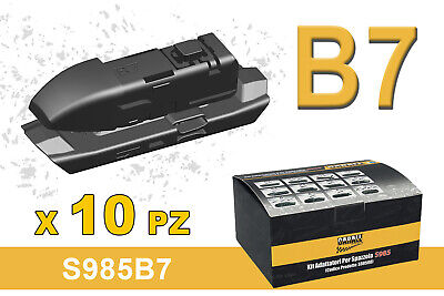 Kit 10 Attacchi B7 Per Spazzole Tergicristallo Carall S985 Flat e T191 Ibrida L