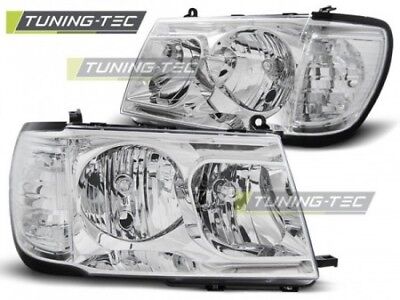 Coppia Fari Fanali Tuning LAND CRUISER FJ100 1998-2004 Cromato NO MOTORIN