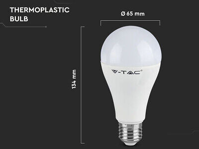 Lampada A Led E27 A65 15W 160LM/W 2500lm Caldo 3000K Piu Luminoso SKU-2812