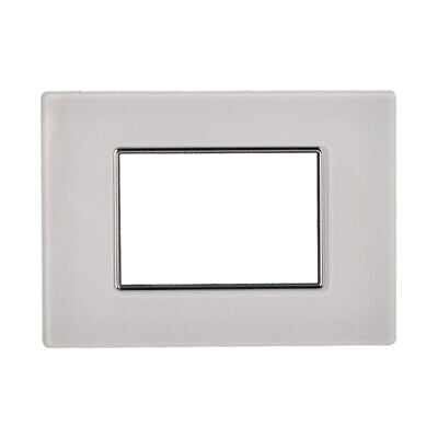 ETTROIT Placca In Vetro Serie Moon 3P Colore Bianco Compatibile Con Bticino