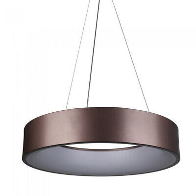 Lampada Led A Sospensione Moderno Circolare Colore Caffe Marrone Diametro 450mm