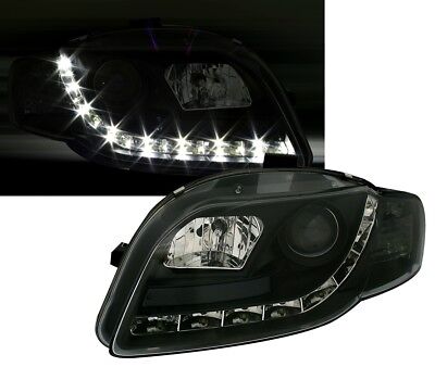 Coppia set fari fanali a LED dayline per A4 B7 11.2004 >11.2007 nero