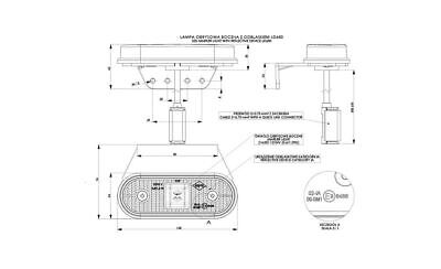 Lampada di ingombro HORPOL LED- HOR61 LD650 arancione con faro, sospeso 12/24V