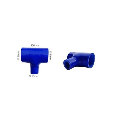 Manicotto blu a T Manitor l.100/25mm id.51mm silicone rinforzato 4 strati