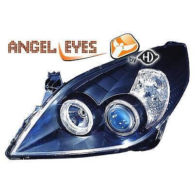 Coppia fari fanali anteriori TUNING VECTRA 05-08 nero con anelli ANGEL EYES