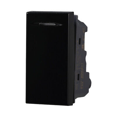 ETTROIT Pulsante 1P 16A Colore Nero Compatibile Con Bticino Axolute <ul><li>