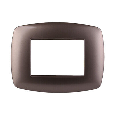 ETTROIT Placca Slim Serie Space 3P Colore Bronzo Compatibile Con Bticino Living