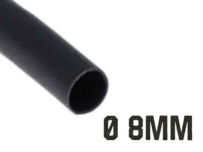 1 Metro Tubo Guaina Termorestringente Diametro 8mm Colore Nero <ul><li>Guaina
