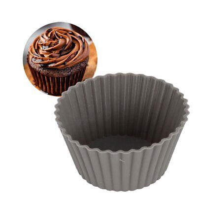 6 Pezzi Stampo Rotondo Forma Muffin Cupcake Budini da 5 x 2.5cm in Silicone di