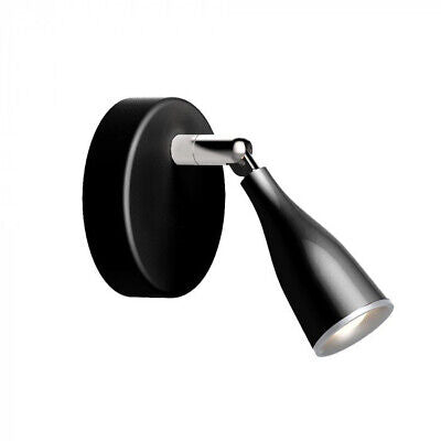 Applique Lampada Led Da Parete Colore Nero 3000K Con Testa Orientabile IP20 4.5