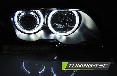 Coppia Fari Fanali Anteriori Tuning Angel Eyes serie 3 Limo E46 98-01 nero