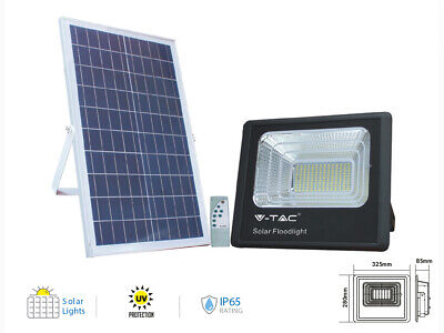 Faro Led Flood Light Con Pannello Solare 100W Neutro 4000K IP65 Telecomando