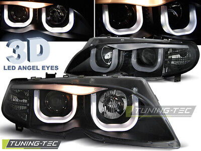 HEADLIGHTS ANGEL EYES 3D BLACK fits E46 09.01-03.05 S/T