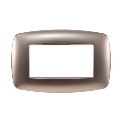 ETTROIT Placca Slim Serie Space 4P Colore Bronzo Compatibile Con Bticino Living