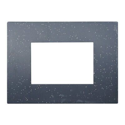 ETTROIT Placca Plastica Serie Venus 3P Colore Nero Brillante Compatibile Con
