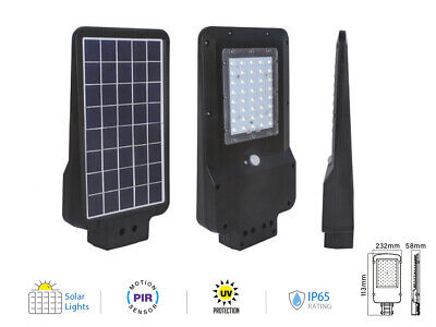 Lampione Stradale Led 15W Con Pannello Solare e Sensore Movimento 6400K Street