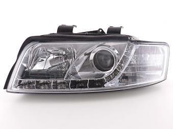 Coppia Fari Fanali Anteriori Tuning Dayline Luci Diurne A4 8E 01-04 cromat