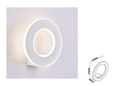Applique Lampada LED da Muro Circolare 9W 3000K Carcassa Bianca IP20 Effetto So
