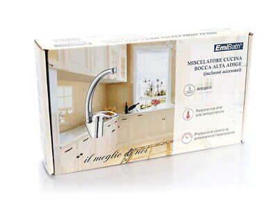Kit Rubinetto Da Cucina Bocca Alta Con Miscelatore Misura 200X280mm Colore