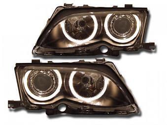Coppia Fari Fanali Anteriori Tuning Angel Eyes serie 3 Limo E46 01-03 nero