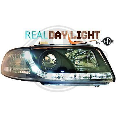 Coppia fari fanali anteriori TUNING A4 94-99 nero con Dayline a LED OMO
