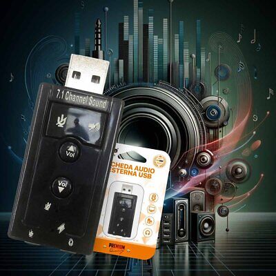 Adattatore Scheda Audio USB2.0 con Ingresso Jack 3.5mm per Cuffie e Microfono