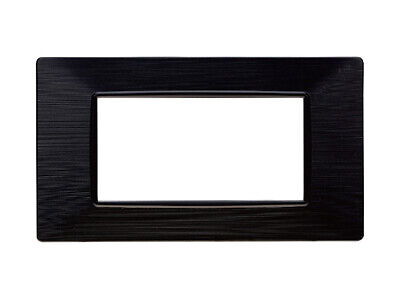 ETTROIT Placca Plastica Serie Starlight 4P Colore Nero Satinato Compatibile Con