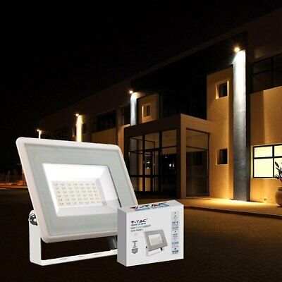 Faro Led Flood Light 20W 1650lm IP65 Slim 120x105x27mm Carcassa Bianca Luce