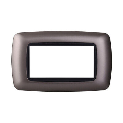 ETTROIT Placca Plastica Bombata Serie Space 4P Colore Titanio Compatibile Con