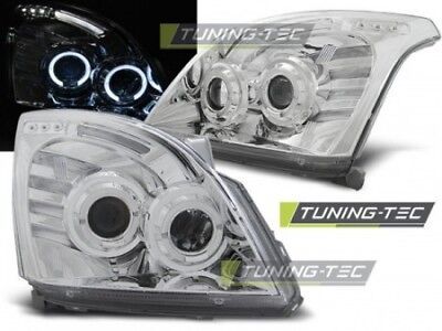 Coppia Fari Fanali Tuning LAND CRUISER 120 03-09 ANGEL EYES Cromato