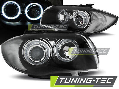 HEADLIGHTS ANGEL EYES BLACK fits 1 E87/E81/82/88 04-11
