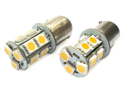 COPPIA Lampade Led BARCA Nautica BA15D B15D Bianco CALDO 12V 24V 2W No Polarita