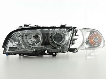 Coppia Fari Fanali Anteriori Tuning Angel Eyes serie 3 Coupe E46 98-01 crom