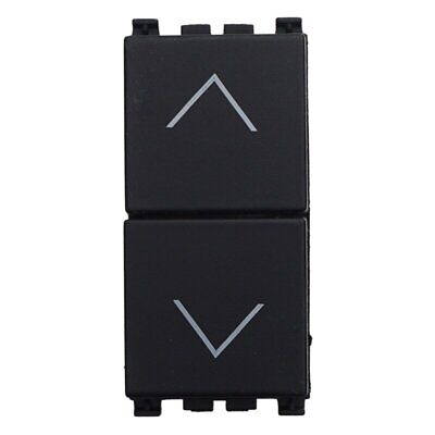 ETTROIT Pulsante Doppio Interbloccato Saliscendi 10A Colore Nero Compatibile