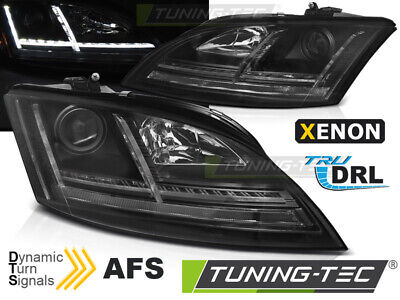 Coppia Fari Fanali Anteriori XENON LED DRL NERI SEQ  AUDI TT 2006-2010 8J AFS