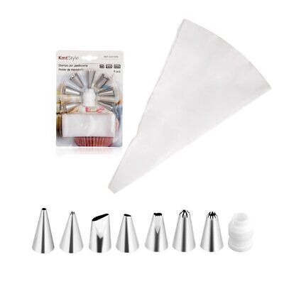 Kit di Ugelli per Glassa Torta 9 Punte Stampe Diverse in Silicone Bocchette