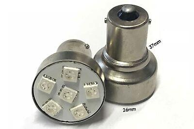 Coppia 2 Lampade Led BA15S 1156 P21W Con 6 Smd 5050 Bianco Freddo 6000K 12V 2W