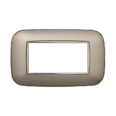 ETTROIT Placca Orbis Serie Moon 4P Colore Titanio Compatibile Con Bticino