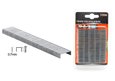500pcs Punti Per Graffatrice 0,7x6mm <ul><li>Punti Universali tipo D 0,7x6mm,